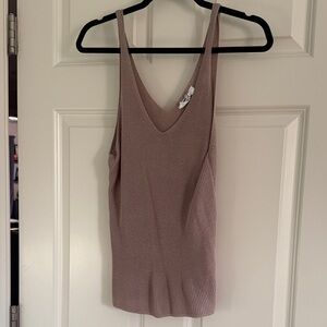 Double Zero mauve Ribbed Tank Top
